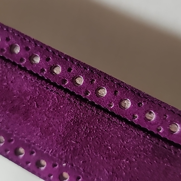 CHARLES JORDAN Purple Suede Belt Bohemian Vintage Southwestern adjustable OSFM - Picture 8 of 16